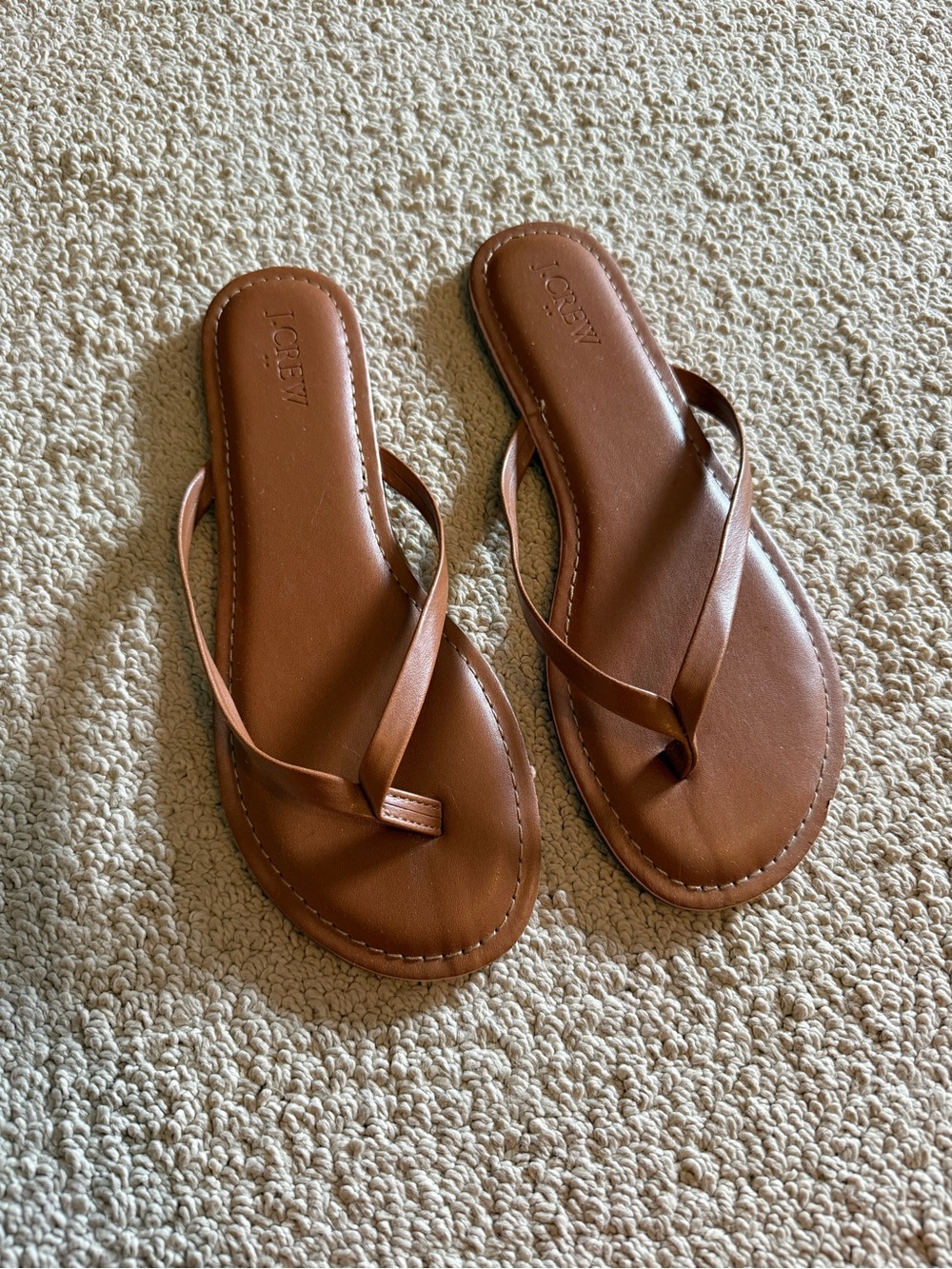 J. Crew Brown Leather Thong Sandals